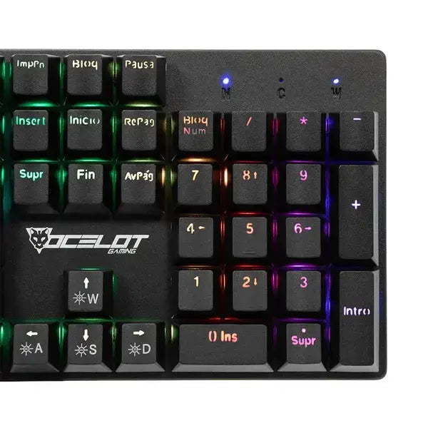 TECLADO MECANICO OCELOT GAMING OK-TKL2 / SWITCH ROJO / FULL RGB / 88 TECLAS / ANTHIGOSTING / USB / COLOR NEGRO - Digital Rabbit