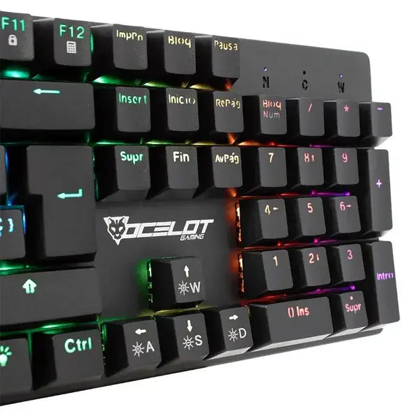 TECLADO MECANICO OCELOT GAMING OK-TKL2 / SWITCH ROJO / FULL RGB / 88 TECLAS / ANTHIGOSTING / USB / COLOR NEGRO - Digital Rabbit