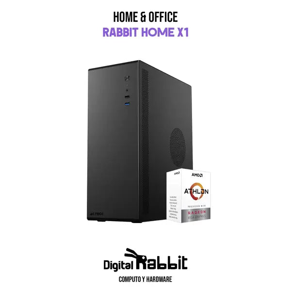 COMPUTADORA RABBIT HOME X1 / AMD ATHLON 3000G / RADEON VEGA 3 / 8GB RAM / 240GB SSD / PSU 450W - Digital Rabbit