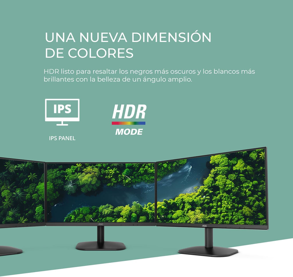 MONITOR LED AOC 27B35H3 | 27 PULGADAS | PANEL IPS | FULL HD 1920 X 1080 | 120HZ | 1MS | 16:9 | HDMI | VGA | VESA 100 X 100 MM | 300 CD/M² | NEGRO | 27B35H3