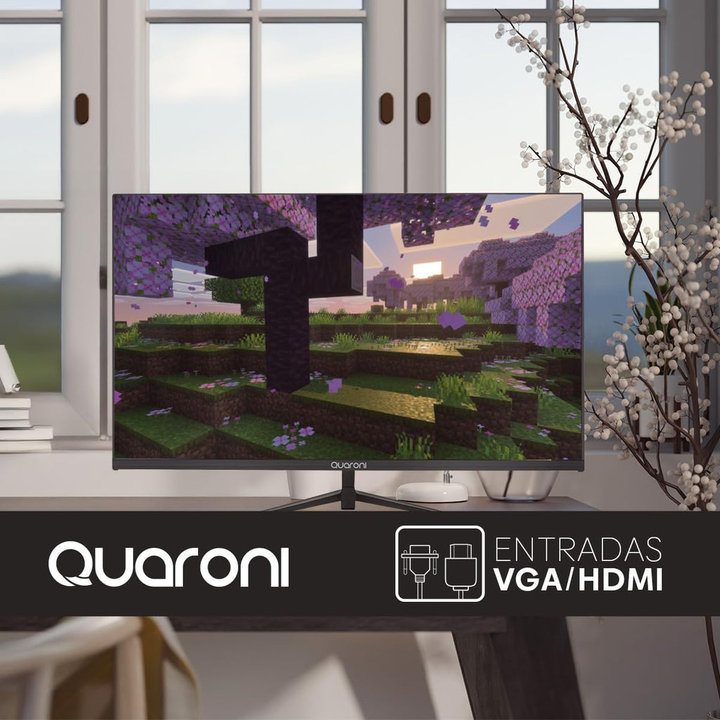 MONITOR QUARONI MQ27-02 | 27 PULGADAS | PANEL VA | FULL HD | 100HZ | HDMI | VGA | BOCINAS INTEGRADAS | NEGRO | MQ27-02