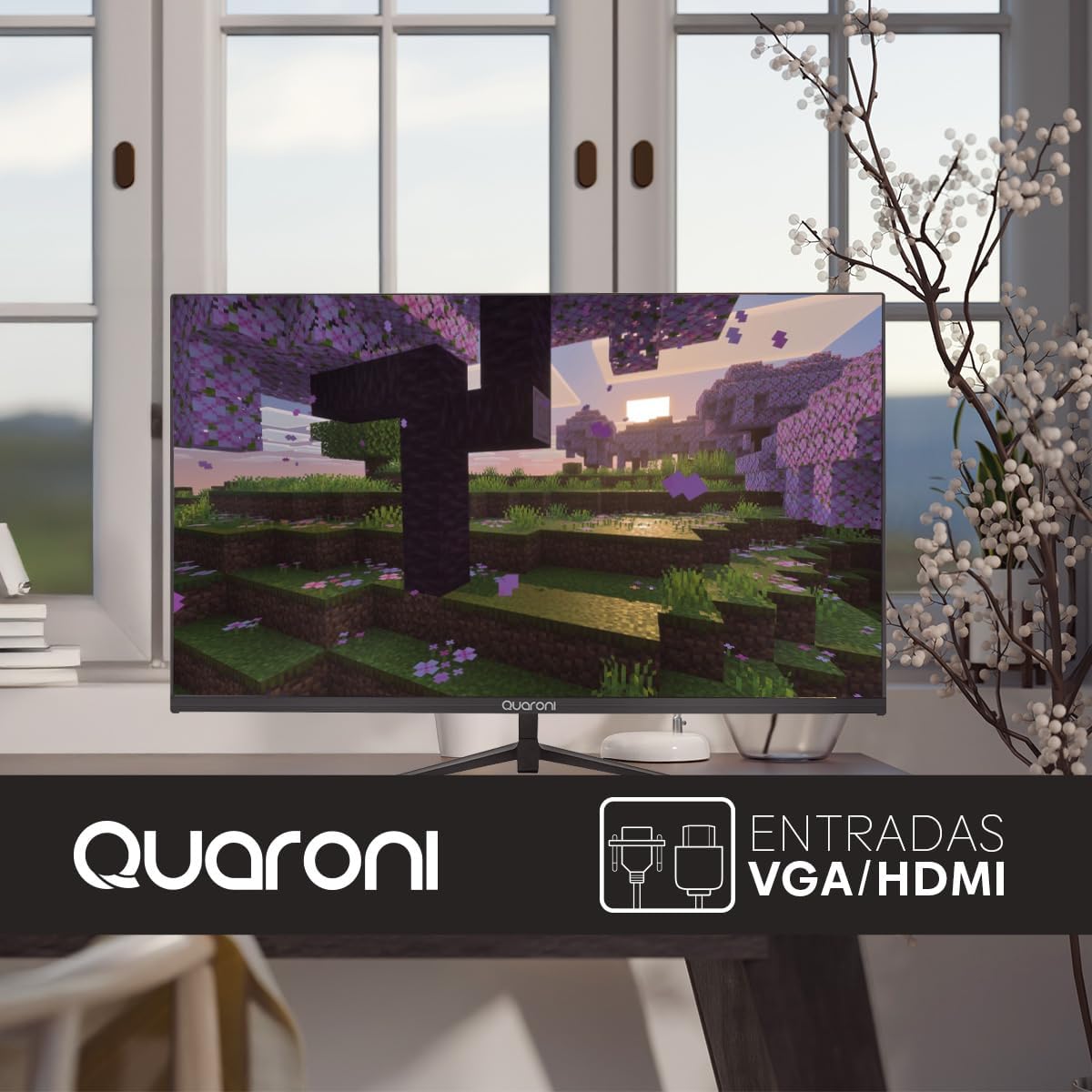 MONITOR QUARONI MQ27-02 | 27 PULGADAS | PANEL VA | FULL HD | 100HZ | HDMI | VGA | BOCINAS INTEGRADAS | NEGRO | MQ27-02