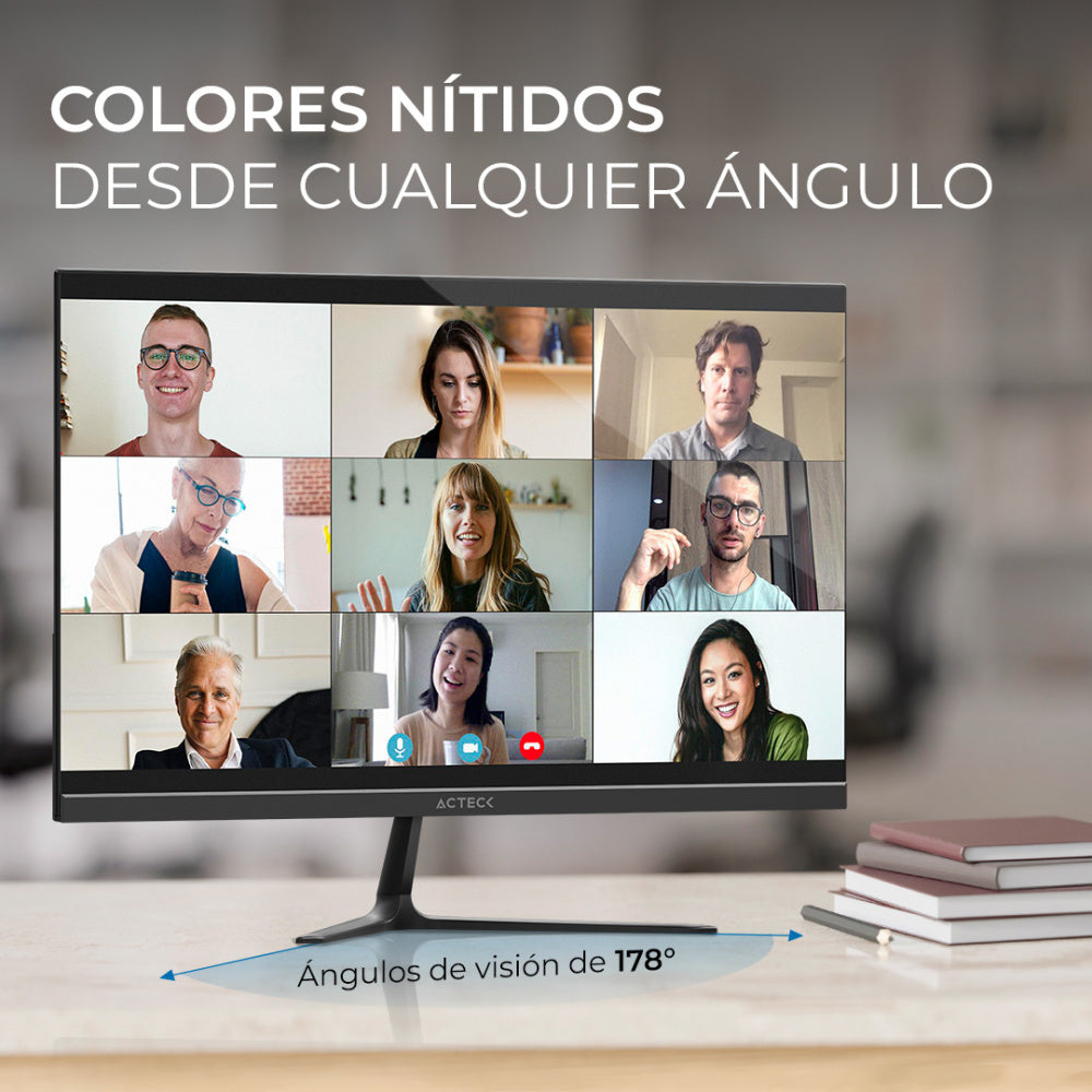MONITOR ACTECK CAPTIVE VIVID SP270 | 27 PULGADAS | PANEL TN | FULL HD 1920 X 1080 | PLANO | 75HZ | 5MS | BISEL FINO | VGA | HDMI | NEGRO | AC-935845