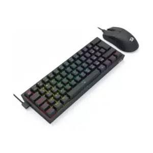 KIT TECLADO Y MOUSE REDRAGON S143 BLACK / TECLADO FIZZ PRO K617 MÉCANICO 60% NEGRO / ESPAÑOL / MOUSE M724 BLACK