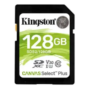 MEMORIA FLASH SD KINGSTON SDXC CANVAS SELECT PLUS 128GB 100R C10 UHS-I U3 V30 (SDS2/128GB)