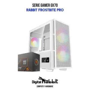 COMPUTADORA RABBIT FROSTBITE PRO / AMD RYZEN 5 8400F / RX 7600 XT 16 GB / 32 GB RAM / 1 GB SSD / PSU 650W 80+ GOLD