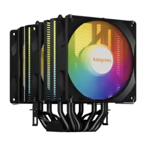 DISIPADOR DE AIRE ADEGREES TRIPLE TORRE / INTEL LGA2011-X79-X99 / 3X VENTILADOR RGB / 6 HEATPIPES / 4 PINES PWM / NEGRO
