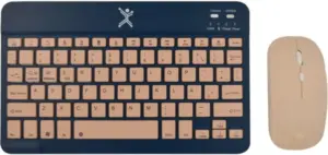 KIT TECLADO Y MOUSE INALAMBRICO BLUETOOTH RECARGABLE ERGONOMICO COMPACTO PERFECT CHOICE GENOVA - AZUL