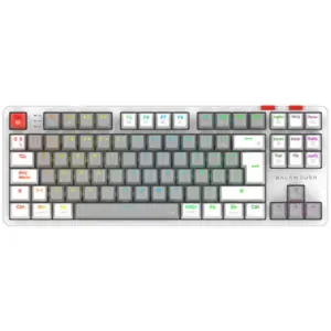 TECLADO GAMER / BALAM RUSH / LEVEL PRO GK990 / DUAL RECARGABLE / USB - BT - DONGLE / 5 DISPOSITIVOS / RECARGABLE / 88 TECLAS / TKL / ESPAÑOL / WIN - MAC- ANDROID / RGB / MECANICO / GRIS-BLANCO / BR-940689